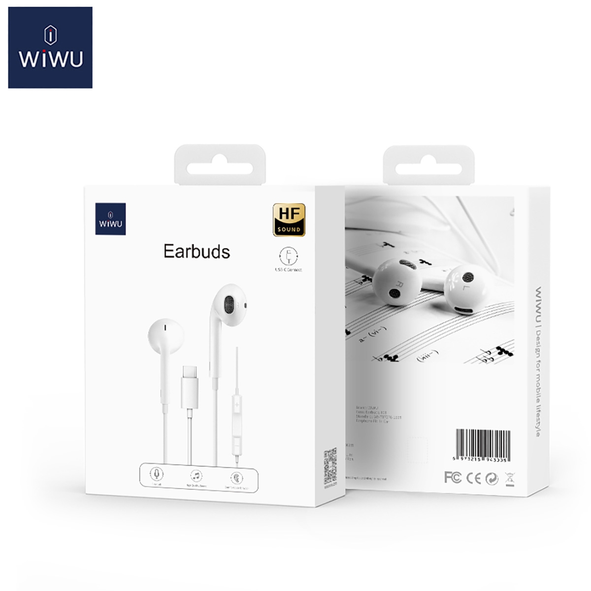High-Definition Sound Quality: Offers clear and rich audio for an immersive listening experience.
Comfortable Fit: Ergonomic design for comfort during extended wear.
Convenient Controls: In-line controls for play/pause, answering calls, and volume adjustment for easy operation.
Durable Material: Made with high-quality materials for durability and longevity.
Universal Compatibility: Compatible with all devices featuring a Type-C port for easy use.
Stylish Appearance: Simple white design suits various user styles., WiWU Type C Wired Earphone - White
