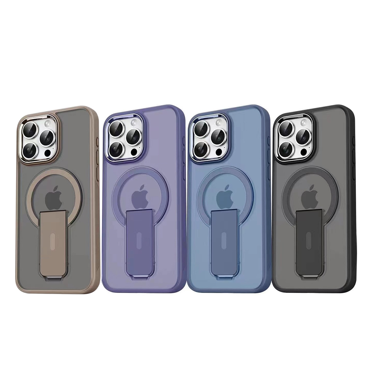 High-Quality Acrylic Material: Offers durable and clear protection, effectively resistant to fingerprints.
Invisible Stand Design: Built-in air cushion stand for convenient video watching or video calls.
360° Rotatable Finger Ring Stand: Freely rotatable, providing various holding and placement options.
All-Around Protection: Corner shock-absorbing silicone design, effectively reduces impact force, protecting the phone from damage.
Lightweight Design: Lighter than silicone cases, easy to carry, without adding extra weight.
Compatible with iPhone 15 Pro Max and iPhone 16 Series: Designed specifically for the latest models, ensuring a perfect fit., TPU and PC Case with Magnetic and Phone Stand for iPhone 16 Plus - Black