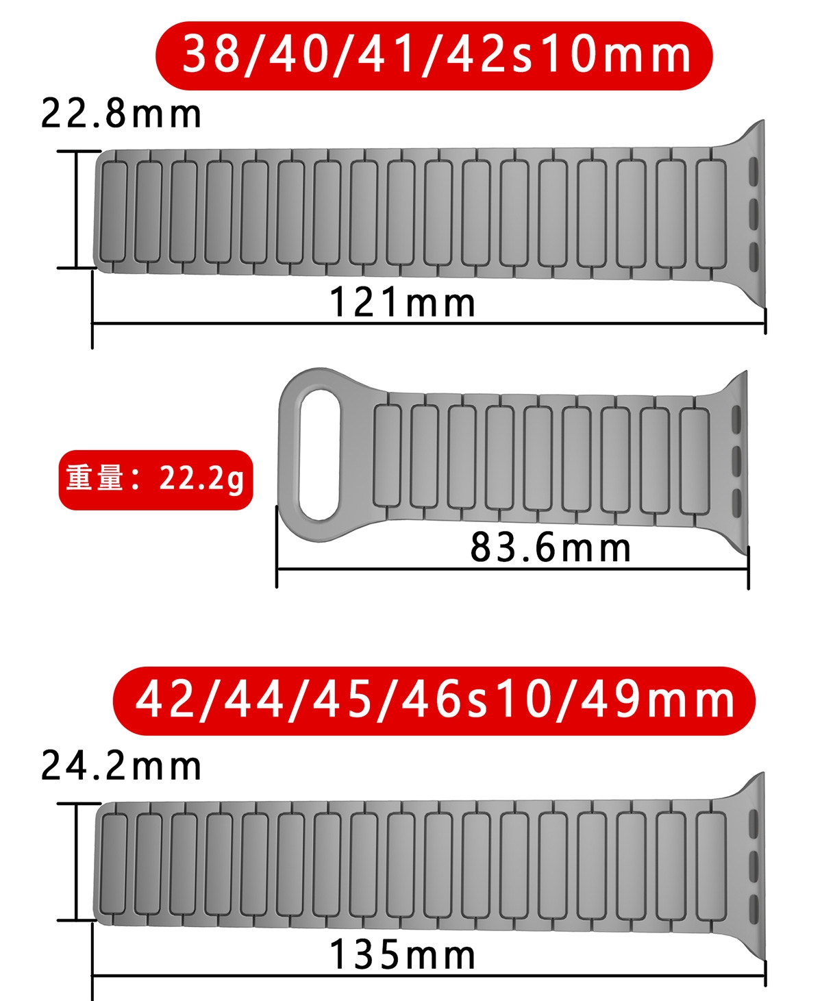 Magnetic Design: Convenient magnetic buckle for easy band replacement without tools.
High-Quality Silicone: Made from premium silicone, ensuring comfort and durability.
Elegant Color: Purple with light blue accents, elegant and fresh, suitable for various occasions.
Multiple Size Compatibility: Suitable for Apple Watch 42/44/45/49mm, perfectly matching your smartwatch.
Durable: Features excellent resistance to pulling and stretching, maintaining its shape over time.
Lightweight and Comfortable: Lightweight design, comfortable to wear for extended periods.
Waterproof: Suitable for daily use, including swimming and other water activities.
One-Click Watch Change: No tools needed, easily change the watch band with just a few finger movements., Magnetic Silicone Watch Band for Apple iWatch 42/44/45/49mm - Purple and Light Blue