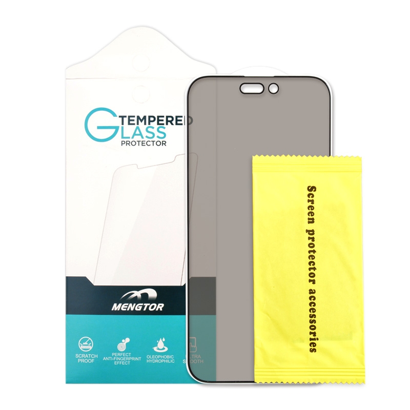 Premium Tempered Glass Material: Made from high-quality tempered glass, providing excellent scratch resistance and impact protection.
High Transparency: Maintains the original color and clarity of the screen, without affecting display quality.
Fingerprint and Oil Resistant: Special coating effectively reduces fingerprint and oil smudges, keeping the screen clean.
Easy Installation: Comes with installation tools and detailed instructions, ensuring a quick and bubble-free installation experience.
Retail Packaging: Attractive packaging suitable for retail and gifting, enhancing brand image.
Strong Compatibility: Does not affect the phone's  touch sensitivity  and  screen  protection such  as  facial  full cover privacy tempered glass  protector  for iphone pro  6.1 retail 