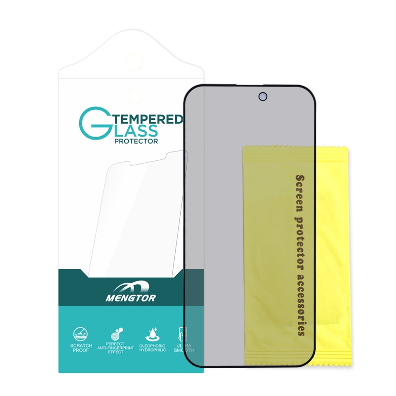 Premium Tempered Glass Material: Made from high-quality tempered glass, providing excellent scratch resistance and impact protection.
High Transparency: Maintains the original color and clarity of the screen, without affecting display quality.
Fingerprint and Oil Resistant: Special coating effectively reduces fingerprint and oil smudges, keeping the screen clean.
Easy Installation: Comes with installation tools and detailed instructions, ensuring a quick and bubble-free installation experience.
Retail Packaging: Attractive packaging suitable for retail and gifting, enhancing brand image.
Strong Compatibility: Does not affect the phone's touch  sensitivity  and  screen  protection  such  as  facial  full  cover  privacy  tempered  glass  protector  for iphone  6.1 retail 