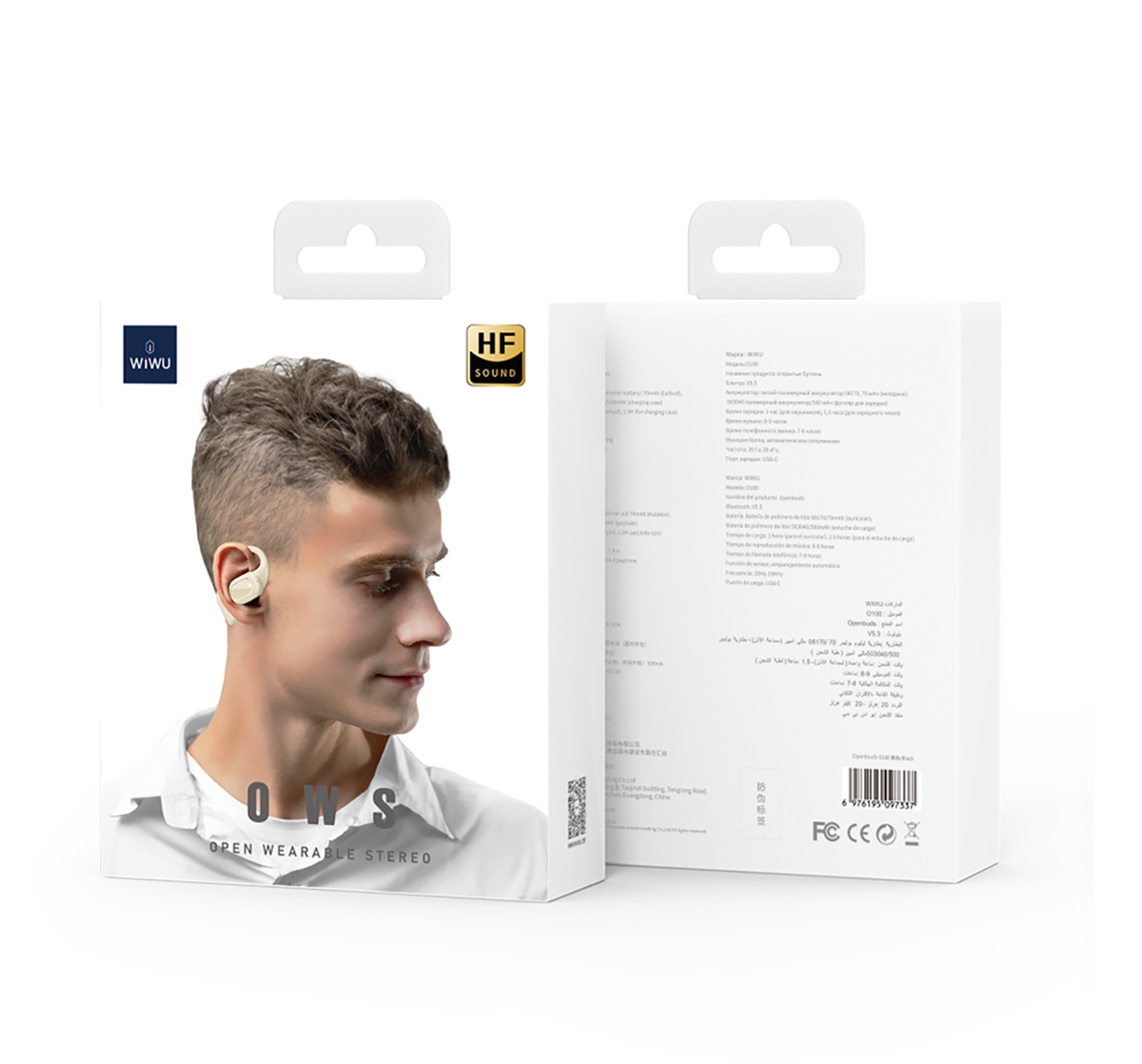 Open Design: Non-occlusive design keeps you aware of your surroundings, perfect for sports use.
Wireless Bluetooth Connection: Stable connection with a wide range of devices for an untethered music experience.
HD Sound Quality: Delivers clear and rich sound quality, enhancing your listening pleasure.
Comfortable Fit: Ergonomically designed for comfort during extended wear.
Long Battery Life: Long usage time on a single charge reduces the need for frequent recharging.
Portable Charging Case: Comes with a charging case for easy storage and additional charges, increasing convenience when out and about.
Stylish Appearance: Simple white design fits various styles and occasions., Bluetooth Wireless Openbuds - White