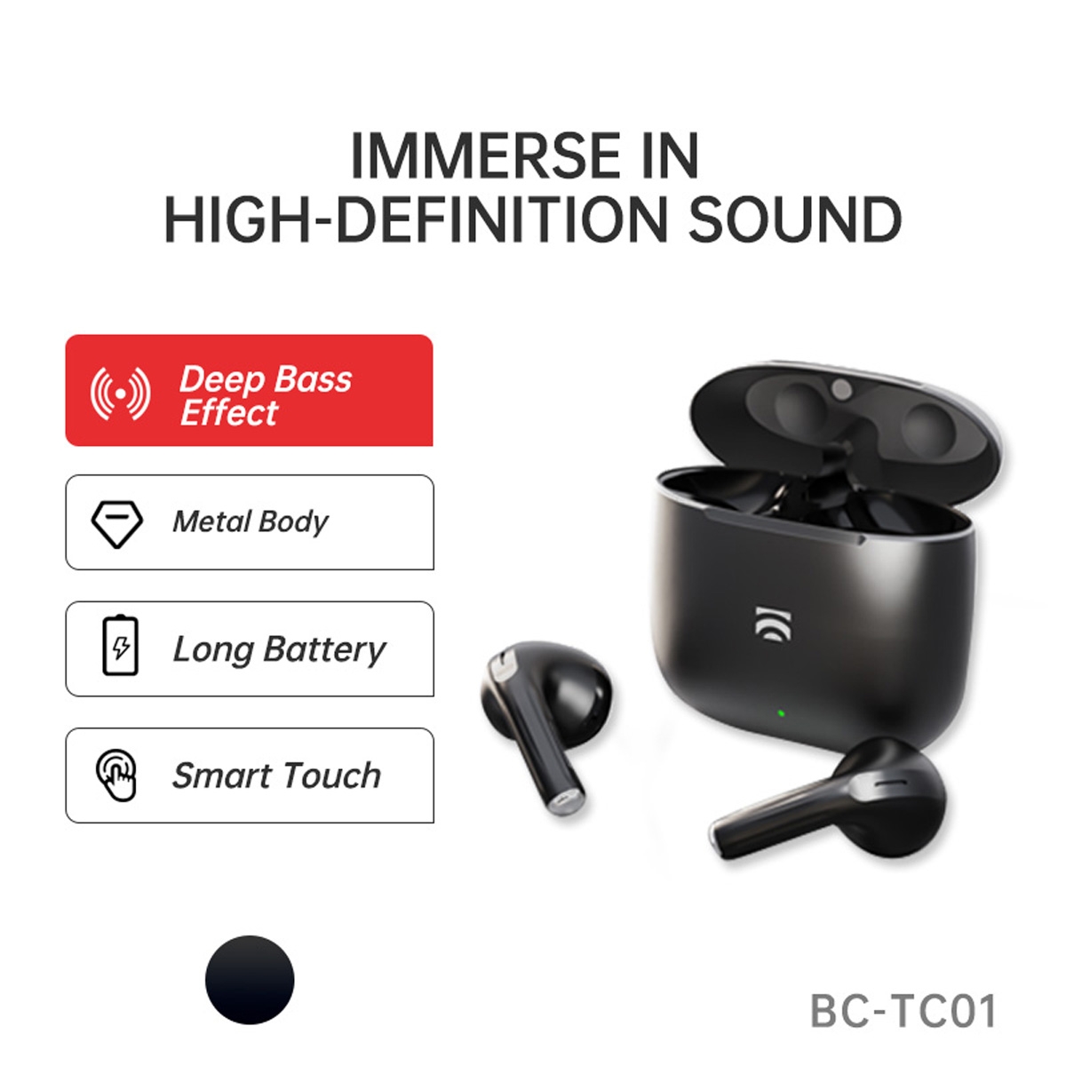 Smart Touch Control: Easy operation, control music playback and answer calls with just a touch.
Shallow In-Ear Design: Ergonomic design fits the ear canal comfortably, lightweight and compact for long-wearing comfort.
13mm Dynamic Speaker: Enjoy deep bass sound, crafted in a professional tuning room to restore authentic sound quality.
Long Battery Life: Offers up to 20 hours of music playback on a single charge, with an ultra-long standby time of 240 hours when used with the charging case.
Fast Charging: Equipped with a Type-C port for quick charging, allowing for a full charge in a short time.
Immerse in High-Definition Sound: Provides deep bass and clear treble, immersing you in a world of music, UiDEAL BizzCore Buds - Black