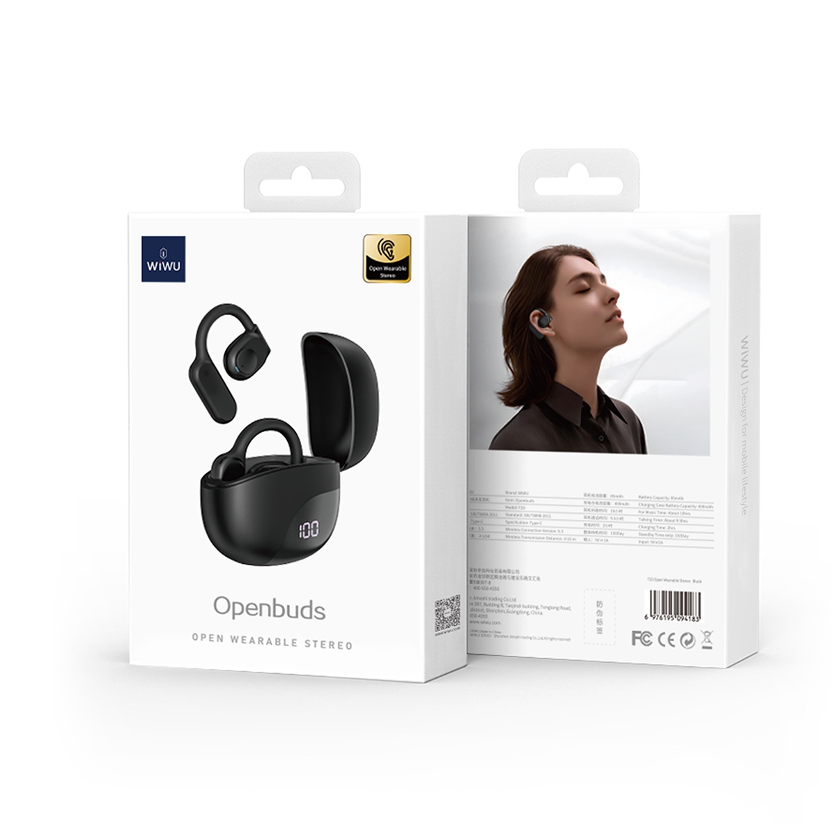 Open design allows music enjoyment while being aware of surroundings, enhancing safety
Ergonomic design fits the contours of the ear for comfortable extended wear
High-quality audio drivers provide clear and rich sound quality
Long battery life with hours of playtime on a single charge, extended with charging case
Smart touch control for easy music playback and call handling
Water and sweat resistant, ideal for workouts and outdoor activities
Fast charging supported by the charging case for quick recharges
Compatible with various devices including smartphones, tablets, and computers
Suitable for daily commute, fitness, travel, and office study
Package includes a pair of Openbuds, charging case, charging cable, and user manual, Bluetooth Wireless Open Wearable Stereo - Black