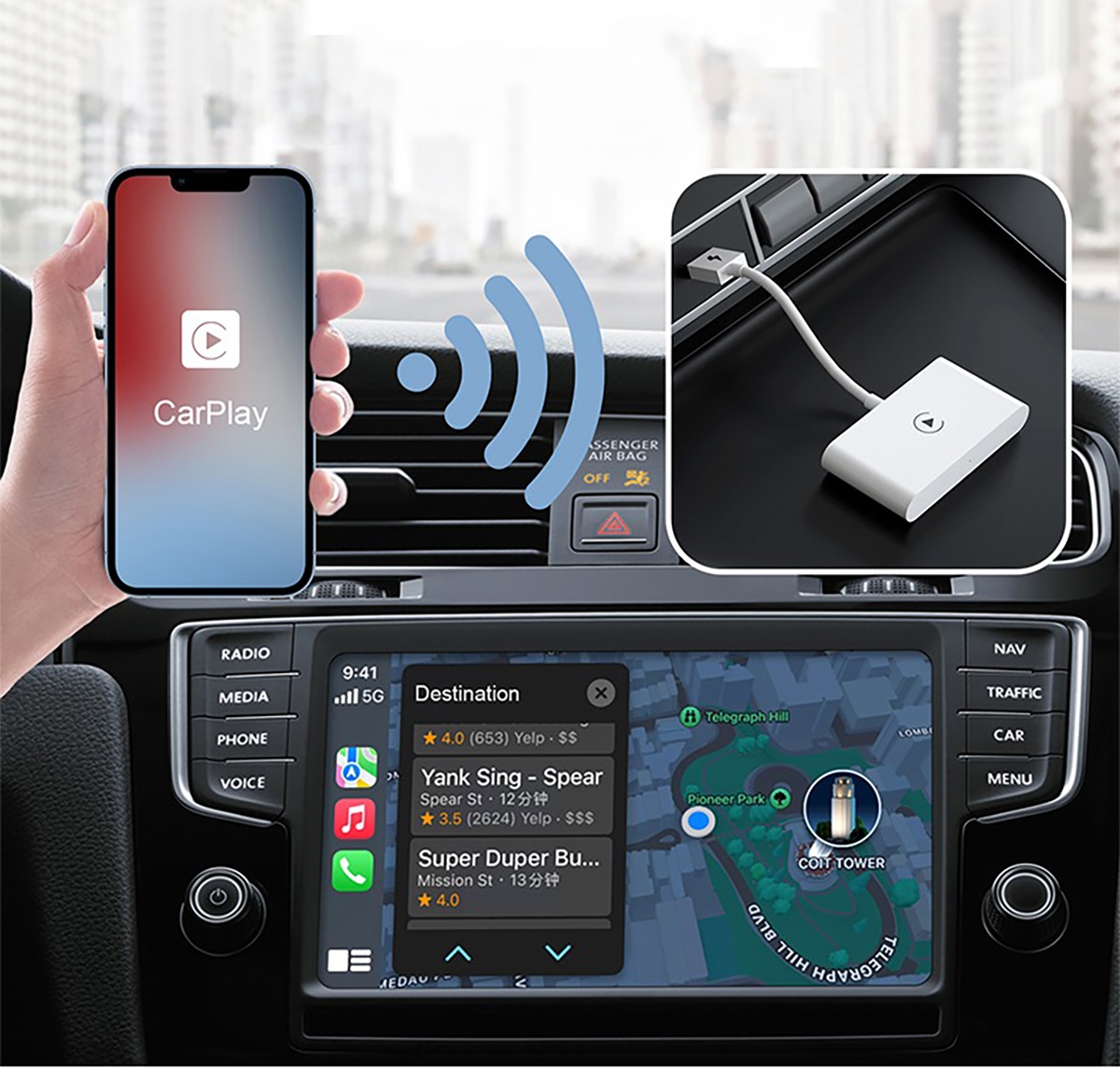 Android Exclusive: ONLY compatible with cars or stereos equipped with Android Auto, not for iOS. Supports Google, Samsung, Oneplus, and other Android phones.
Wireless Freedom: Effortlessly convert your wired Android Auto to wireless, maintaining full functionality such as navigation, music playback, and phone calls.
Easy Setup: No need for additional drives, apps, or system upgrades. The adapter automatically activates the Android Auto wireless connection every time the car starts.
User-Friendly Operations: Supports voice control, steering wheel, touch screen, and knob operations for a versatile interaction experience.
Compact Design: The sleek and lightweight adapter is easy to carry and doesn't take up much space, compatible with both USB and USB-C car ports., Android Auto Wireless Adapter - White