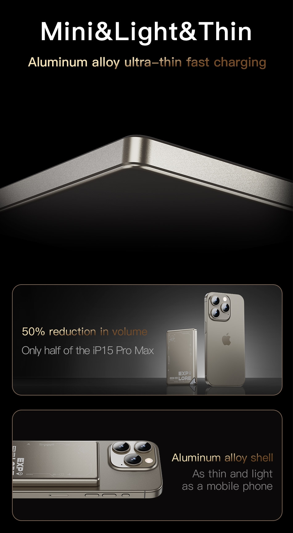 Ultra-thin Design: 50% reduction in volume, only half the size of iPhone 15 Pro Max, easy to carry.
Aluminum Alloy Shell: As thin and light as a smartphone, offering a premium feel and durability.
20W Super Fast Charge: Charge 60% in 30 minutes, supports Apple and Android systems, uses PD fast charge protocol.
Strong Magnetic Adsorption: High-energy magnets accurately identify the magnetic ring position for stable charging.
Wired and Wireless Charging Modes: Can switch randomly, wired fast charge (20W Max) and wireless fast charge (15W Max).
Product Details: LED indicator, wireless charging key, original design, reflecting quality.
Multiple Color Options: Available in gold and black, catering to different aesthetic preferences., WiWU Geek 90W PD+QC Kirsite Multi-Port Fast Car Charger with Lightning Cable - Translucent Black