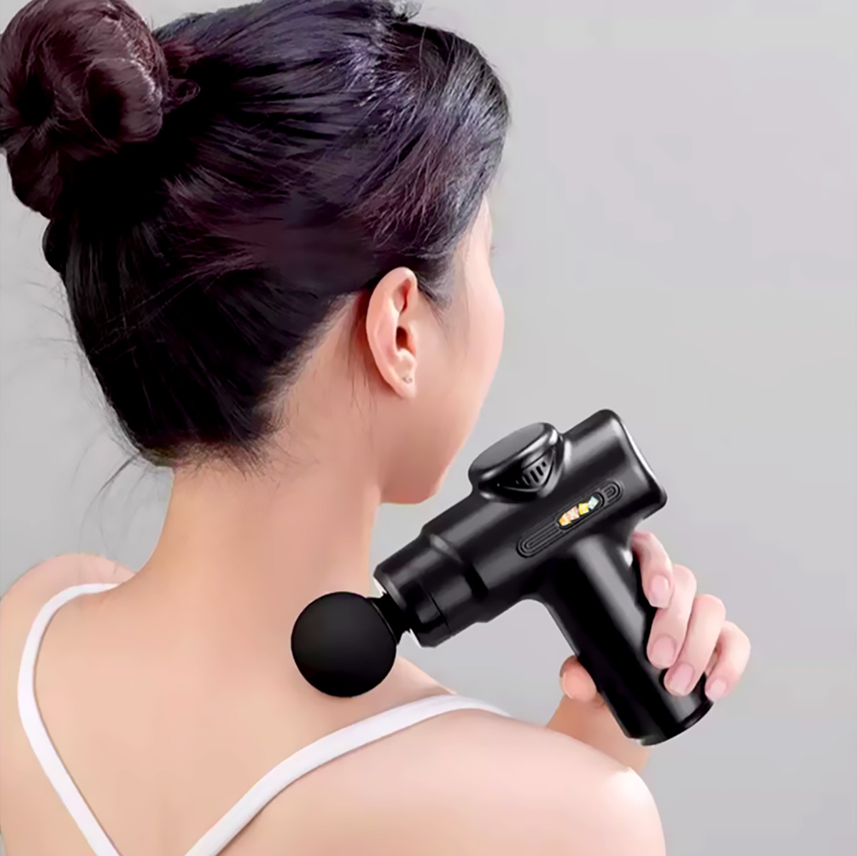 One-key start-up for easy operation suitable for all users.
Equipped with 4 massage heads for professional massage targeting different areas.
6/99 gear variable speed with multi-frequency vibration to meet various massage intensity needs.
High-frequency vibration effectively reduces muscle soreness and promotes blood circulation.
Fast charging with long-lasting battery life, convenient for carrying, enjoy a massage anytime, anywhere.
Low-noise design for a quiet and comfortable experience without disturbing others.
Suitable for various parts of the body such as shoulders, back, and legs to relieve fatigue and relax muscles., Intelligent Massage Gun - Black