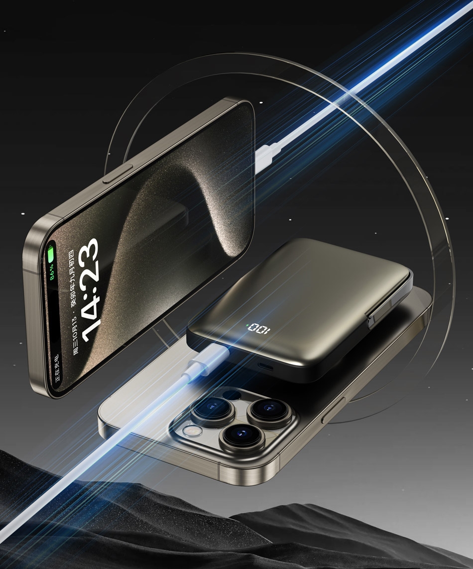 High Capacity Battery: 10000mAh high capacity for long-lasting use on the go.
Fast Charging: Supports PD fast charging for quick device charging.
Wireless Charging: Wireless charging feature for easy and cable-free charging.
Portable Design: Lightweight and portable with a built-in stand for easy video watching or video calls.
Digital Display: LED digital display shows real-time power status.
Multi-device Compatibility: Compatible with a wide range of devices including smartphones, tablets, and smartwatches.
Safety Protection: Multiple safety features ensure safe charging., WiWU Elite Series Power Bank 10000mAh - White