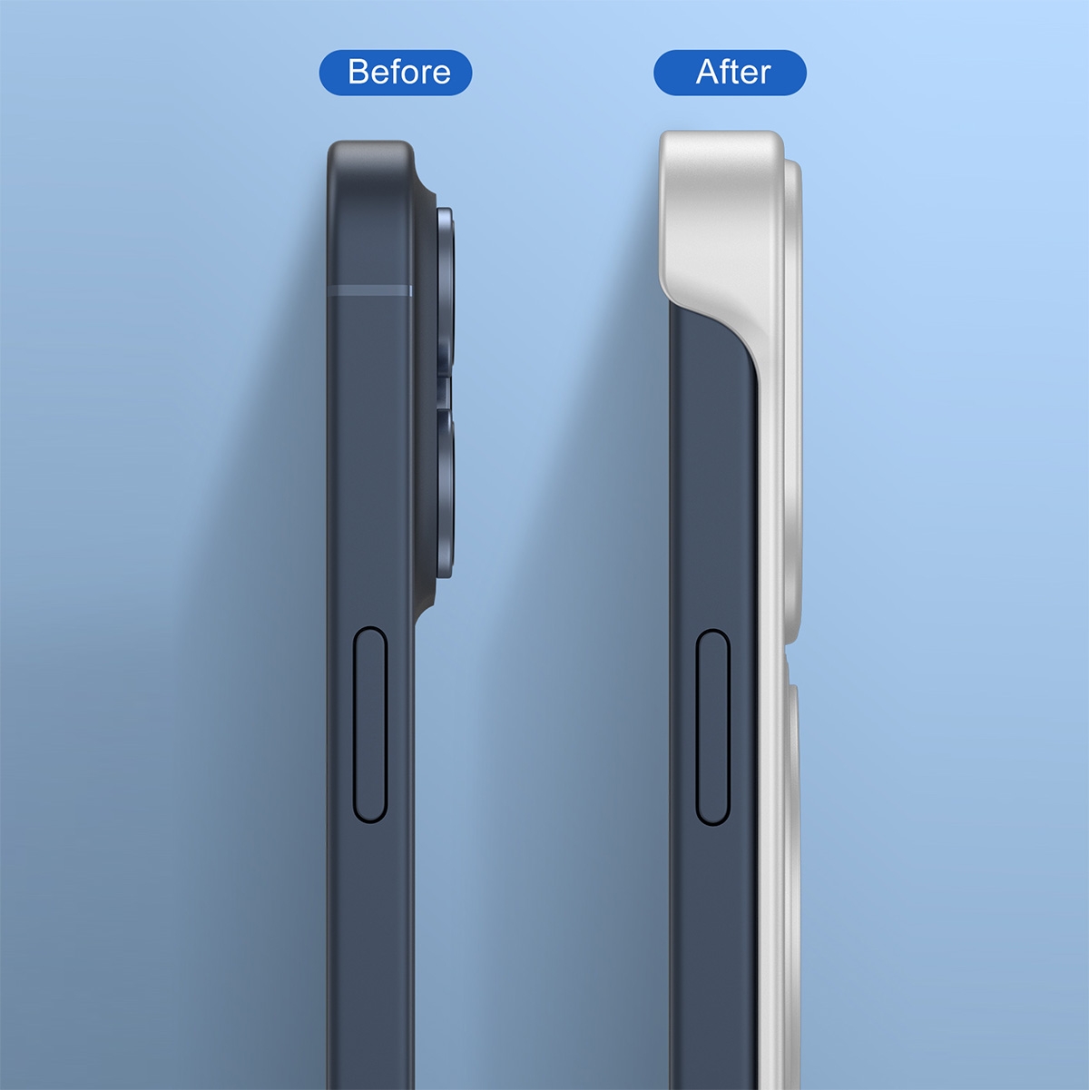 Metal Case with Front and Back Tempered Glass , Magnetic PC Case with Metal Paint and Ring for iPhone 15 Pro Max - Silver