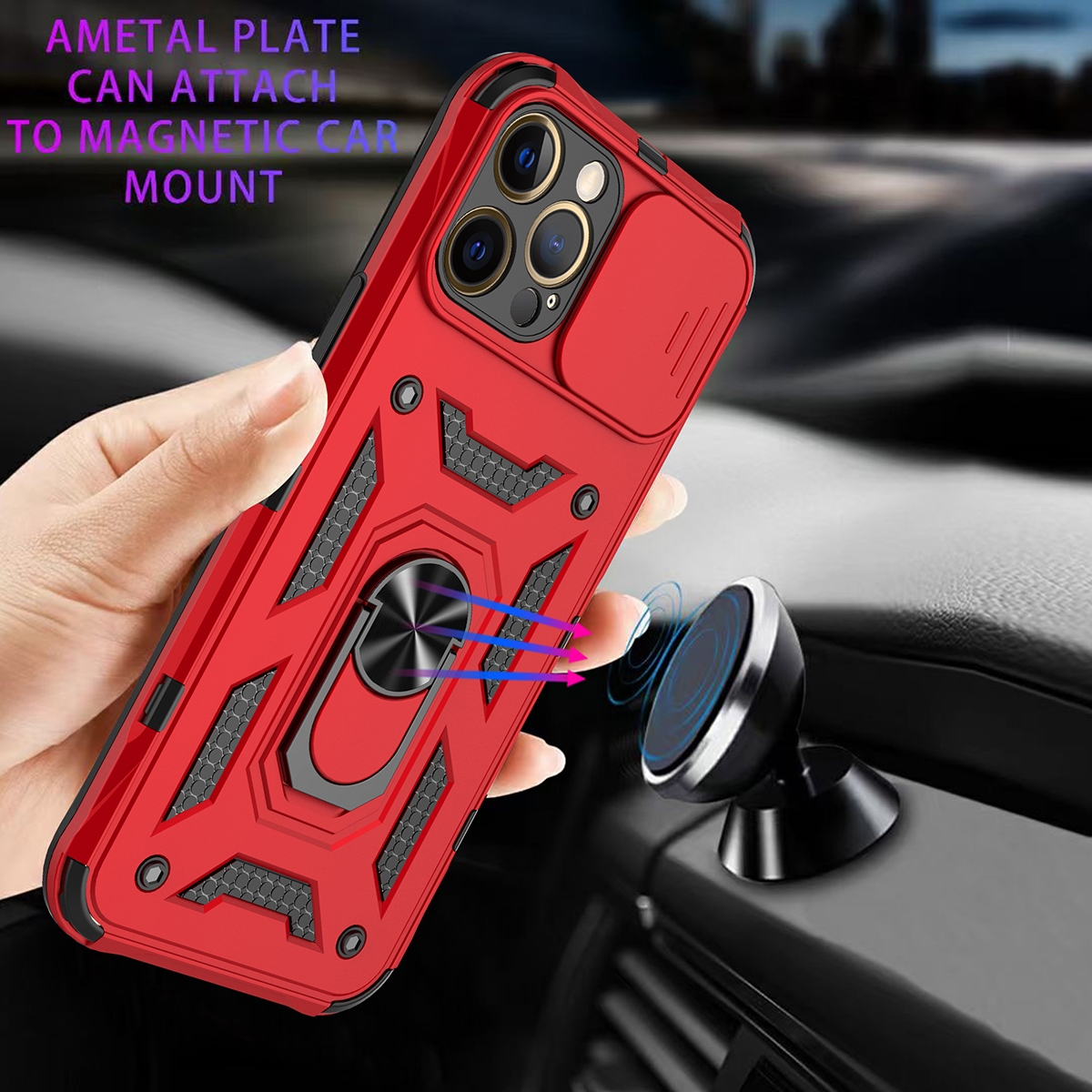 Metal Patch
TPU
FOR MAGNETIC
RING
PC+TPU
Metal Ring
SHOCKPROOF
KICKSTAND,AN ADJUSTABLE INTEGRATED 180 & 360 DEGREE GEARPOTATING RING, 2 in 1 Protect Case with Metal Ring and Camera Protector for iPhone 15 Pro Max - Rose Gold