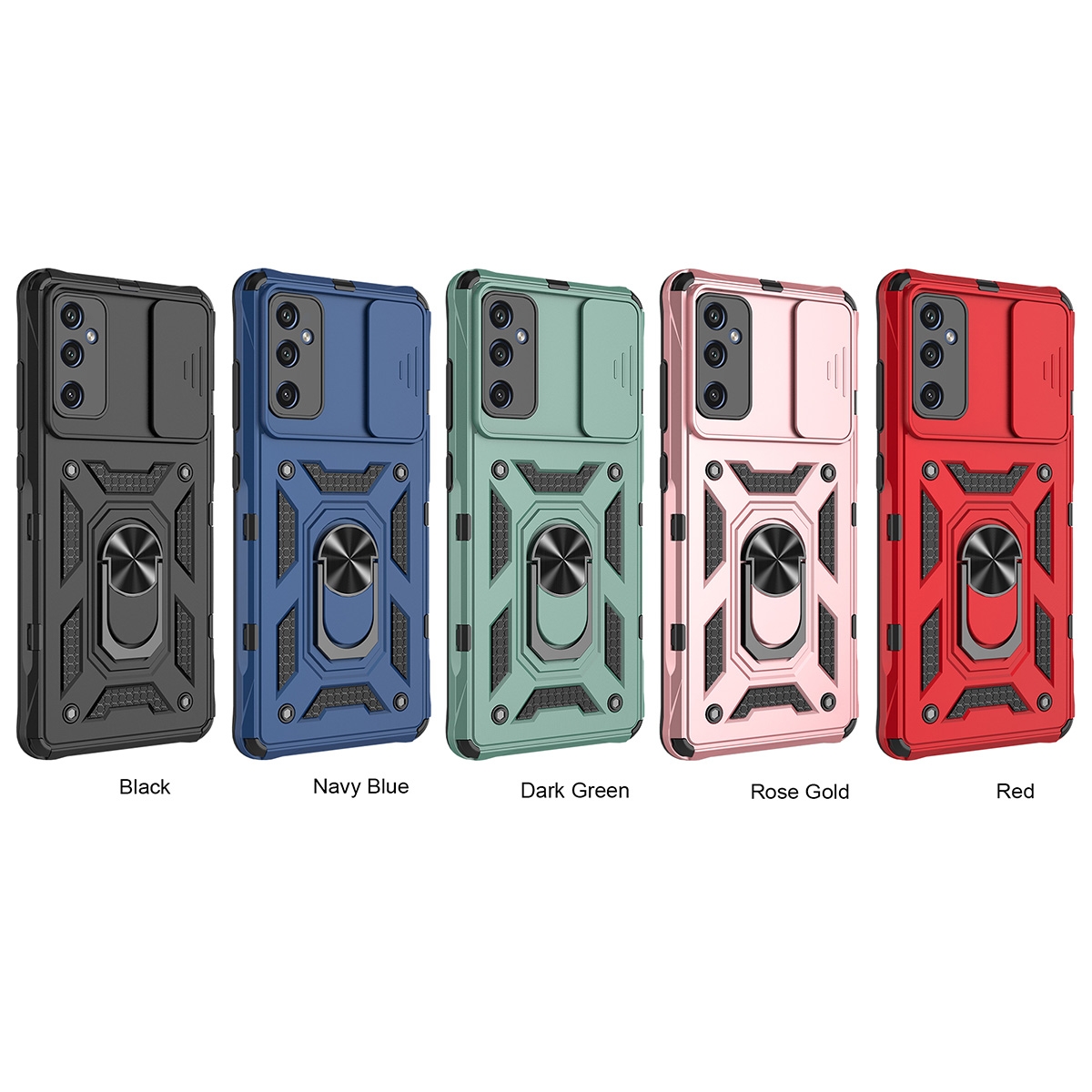 Metal Patch
TPU
FOR MAGNETIC
RING
PC+TPU
Metal Ring
SHOCKPROOF
KICKSTAND,AN ADJUSTABLE INTEGRATED 180 & 360 DEGREE GEARPOTATING RING,  2 in 1 Protect Case with Metal Ring and Camera Protector for Samsung Galaxy S23 Plus 5G - Red