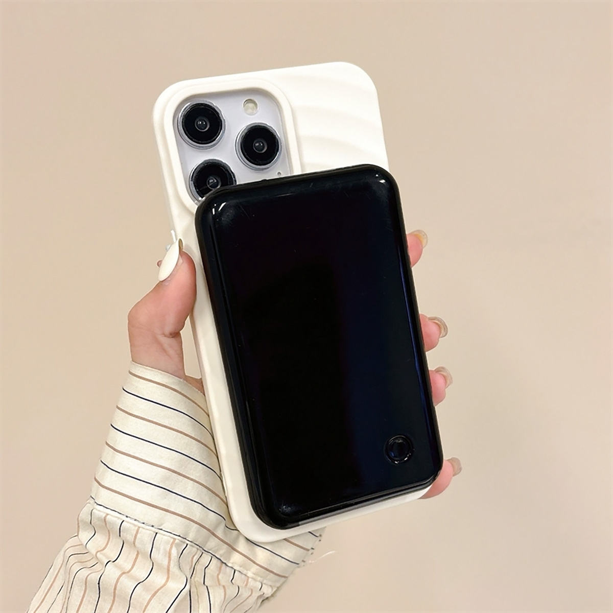 【Exclusive Anti-Slip Design】This magnetic Anti-Slip phone case features a market-exclusive corrugated pattern on the back, making it easier to grip than other cases. The MagSafe phone case provides a silky and comfortable feeling, while importantly increasing the phone grip friction and reducing the risk of slipping.
Super Strong Magnetic: This magnetic case for phone is compatible with MagSafe chargers, Wallet, MagSafe ring holder without signal influence. With built-in strong magnet, this will not fall off no matter how it rotates with super adsorption capacity.
Screen, Camera and Corners Protection: Made by sturdy hard PC back and flexible TPU bumper, not easy to yellow after long-term use. Upgraded shock-absorbing bumper corners and raised bezel design prevent the lens and screen from being broken and scratched.
High-quality Material: Made from a hybrid hard Polycarbonate (PC) and soft Thermoplastic Polyurethane (TPU/Silicone) material, it features an ideal combination of durability and flexibility. Sturdy but slim design brings excellent grip without adding bulk., Magnetic TPU Case with Corrugated Pattern for iPhone 15 - White