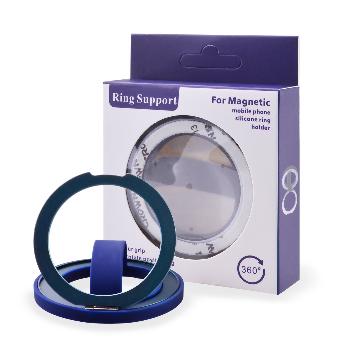Strong Magnetic Attraction: Equipped with N52H magnets for an extremely strong grip, ensuring your phone stays secure even during vigorous movements.
Silicone Finger Ring Design: Offers a comfortable grip with a 180° large opening, avoiding discomfort and providing a better holding experience.
Concealed Metal Bracket: Allows easy control of both horizontal and vertical screens with a wide range of adjustable angles for stable support.
Free Magnetizing Ring: Comes with a universal magnetic ring compatible with all phone models, enhancing compatibility.
Adjustable Angle: 360° flexible placement, allowing for easy angle adjustment and convenient use.
Comfortable Grip: Say goodbye to dropping your phone, even small hands can easily hold large-sized models.
Compact and Lightweight: Wears like nothing with thin liquid silicone, no more burdened movement., Magnetic Silicon Phone Grip & Stand with Metal Ring - Black