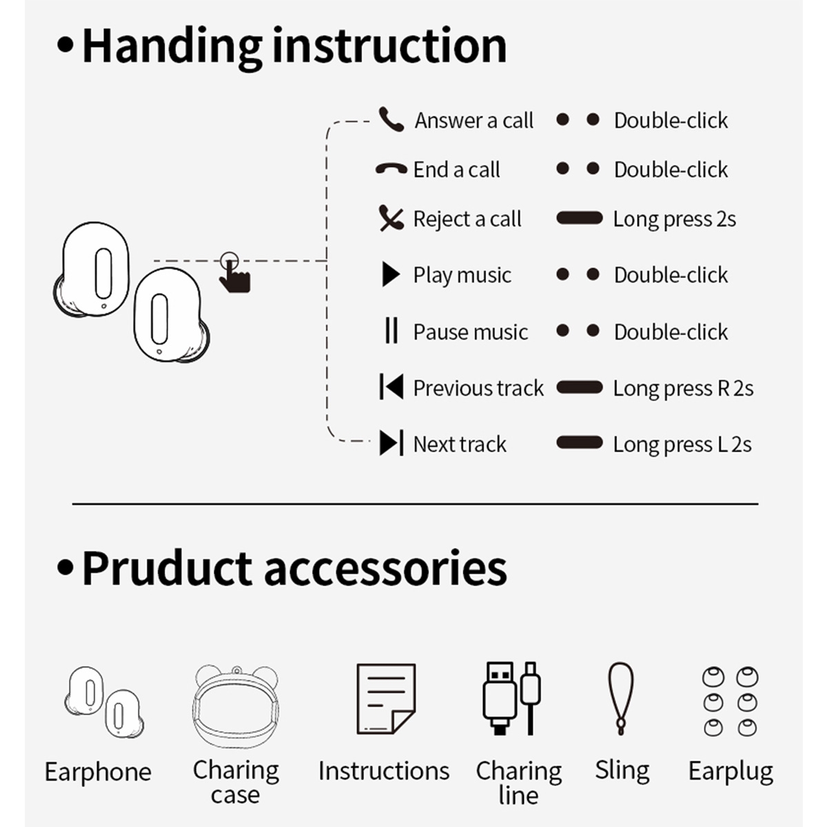 Bluetooth 5.3 technology for a stable and fast connection experience.
Innovative multi-expression design with three different expressions for a personalized touch.
Built-in 30mAh Li-Battery and 200mAh charging dock for extended playtime.
Ultra-long standby time of approximately 150 hours, reducing the need for frequent charging.
In-ear design that fits comfortably, suitable for long periods of wear.
Water-resistant for everyday use against splashes.
Customizable service available to meet various customer needs.
National trend style design, blending traditional and modern elements, fashionable and trendy., Multi Pattern Face Change Earphone