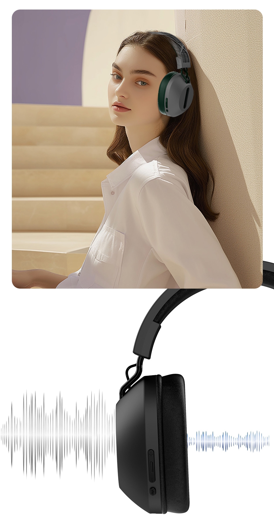 Solar charging design, eco-friendly and convenient for outdoor use.
Active Noise Cancellation technology, effectively blocks external noise for an immersive listening experience.
35-hour extended battery life, meeting the needs of long-duration music playback or calls.
Comfortable ear pad design, suitable for extended wear, providing excellent comfort.
Wireless Bluetooth connection, free from cable constraints, enjoying the convenience of free movement.
High-quality call clarity, ensuring clear communication, suitable for business and entertainment use.
Smart touch control, easily manage music playback, answer calls, and more.
Stylish design, suitable for various occasions, showcasing a unique style., WiWU Solar Wireless Headphone - Gray & Green