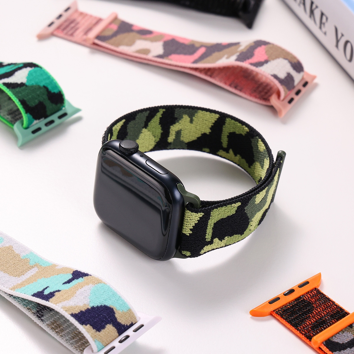 Unique Camouflage Style: Stylish camouflage pattern to showcase your personality and style.
Comfortable and Durable Material: Made from high-quality nylon for comfort and durability.
Perfect Compatibility: Designed specifically for Apple iWatch 42/44/45/49mm for a perfect fit.
Easy Replacement: Simple buckle design for quick and easy band changes.
Versatile for Any Occasion: Perfect for sports, casual, or business settings., Watch Band for Apple iWatch 42/44/45/49mm - DarkGreen