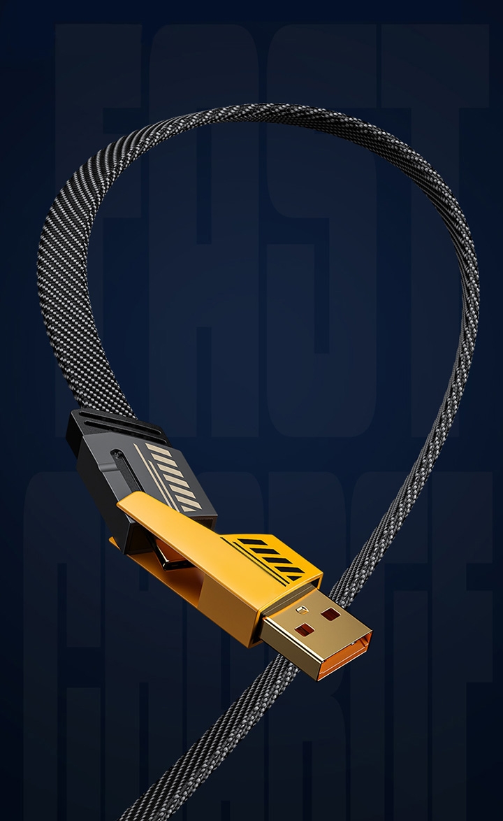 2 Braid Fast Charging Cable with Magnetic Zinc Alloy Ports