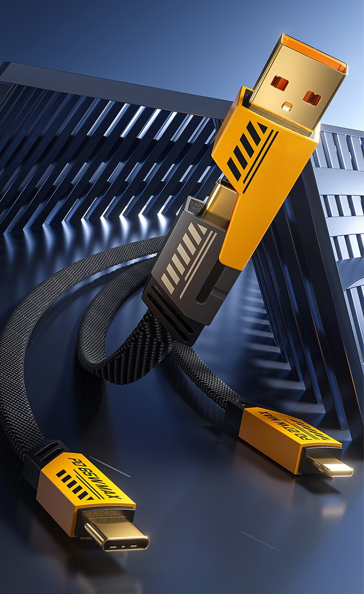 2 Braid Fast Charging Cable with Magnetic Zinc Alloy Ports