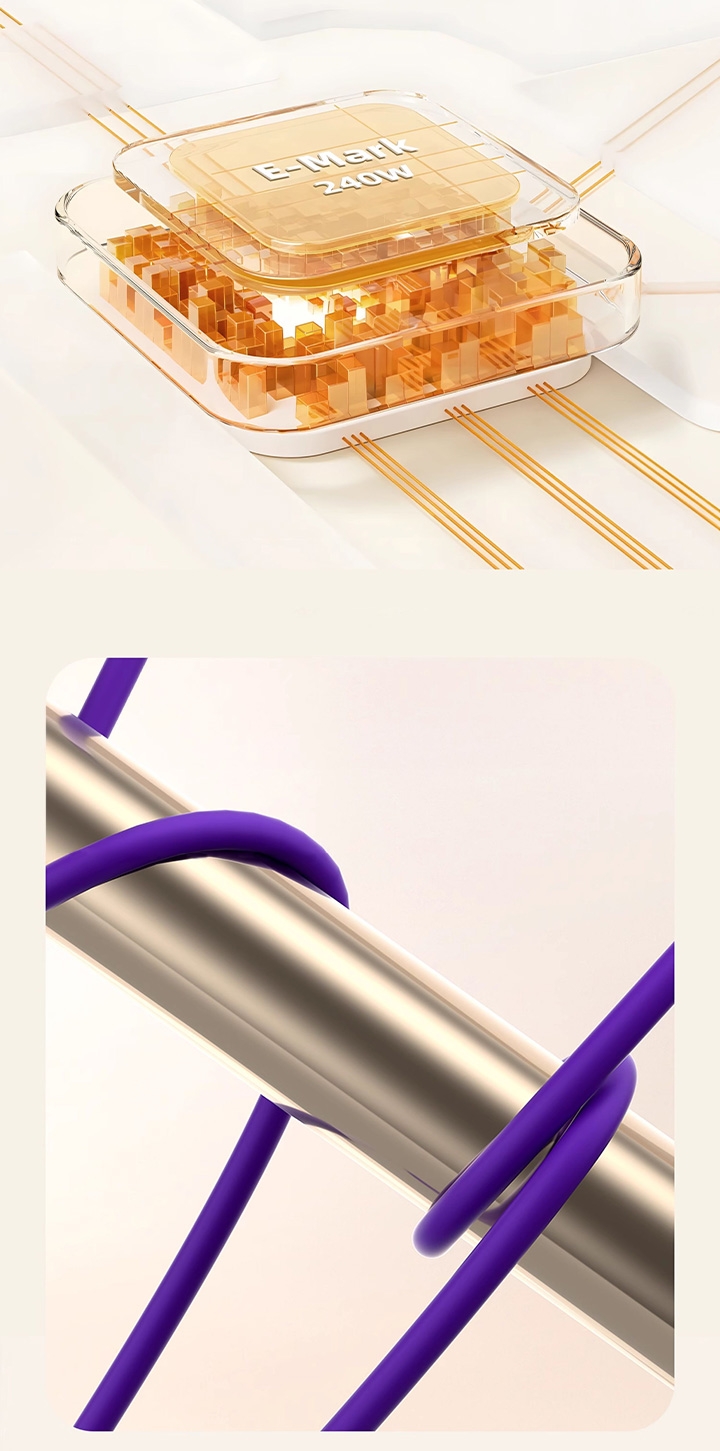 4 in 1 Fast Charging Cable (1m) - Purple