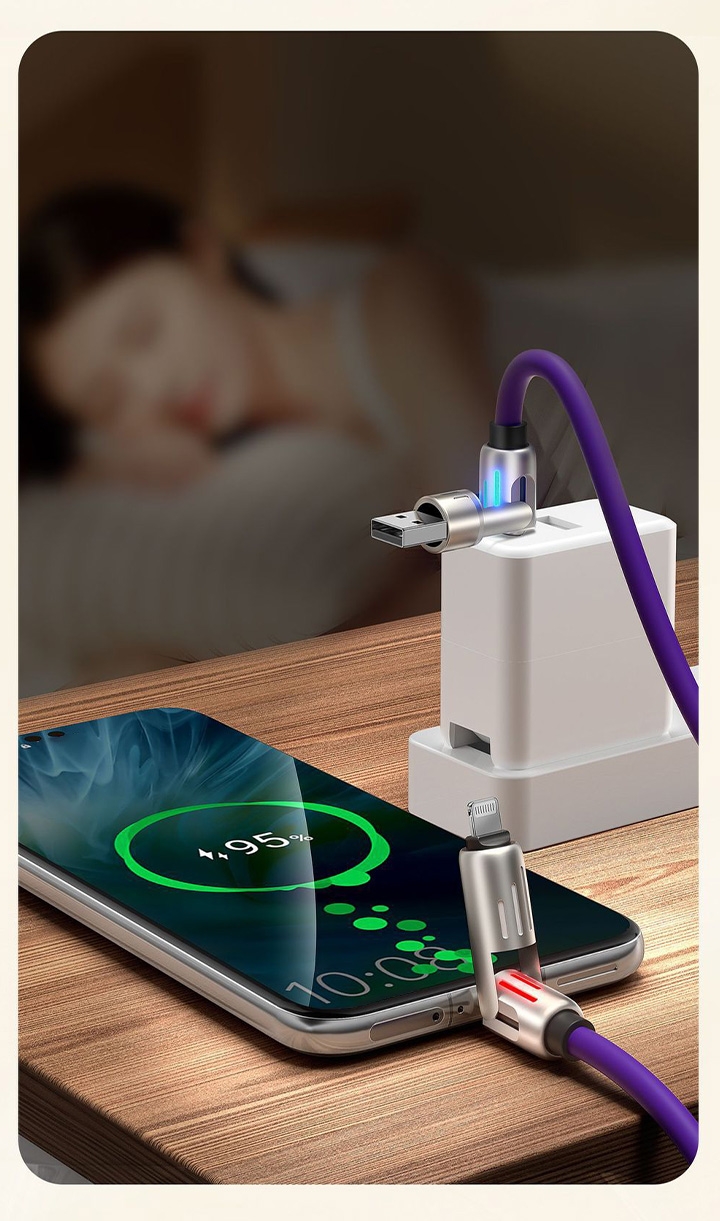 4 in 1 Fast Charging Cable (1m) - Purple